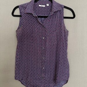 Uniqlo Silk Button Down Sleeveless Top